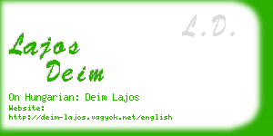 lajos deim business card